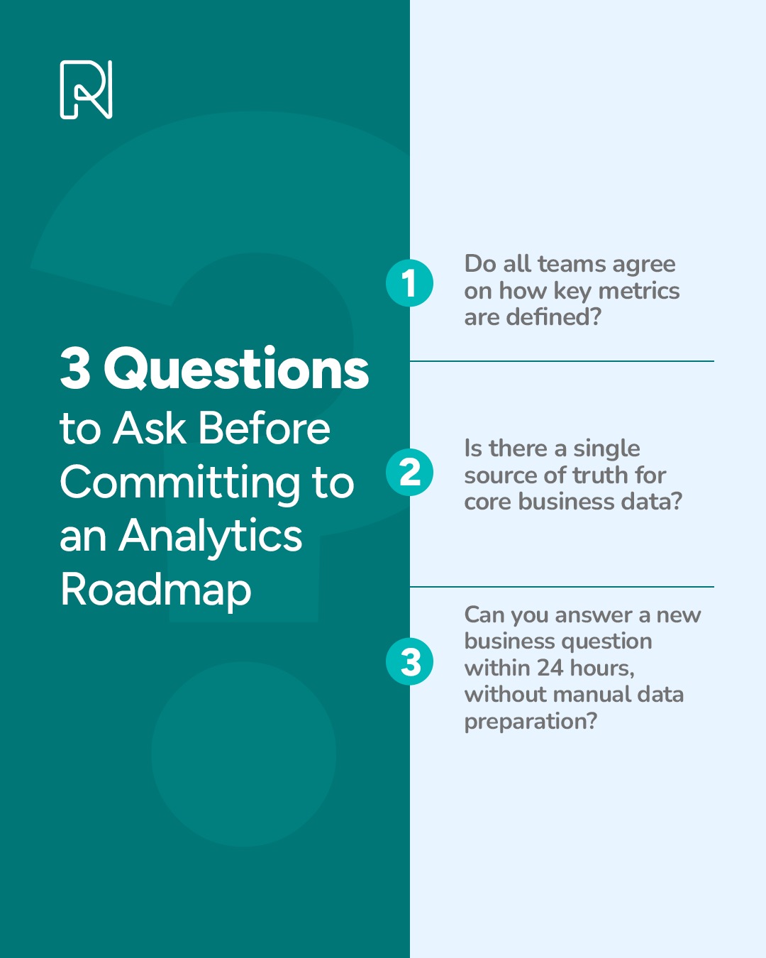 Three questions to validate data foundations before analytics planning